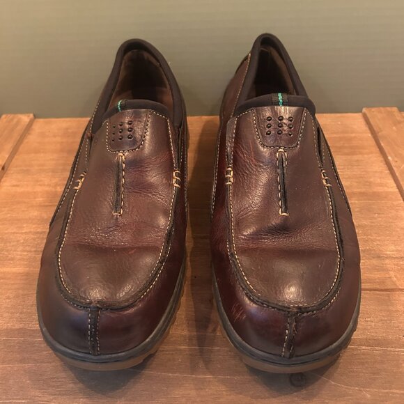 Streetcars Mens Brown Leather Slip On Dress Loafers Size 13